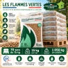 1 palette de 70 sacs de 15 kg (1 050 kg) Granulés de bois Les Flammes Vertes