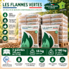 2 palettes de 140 sacs de 15 kg (2100 kg) Granulés de bois Les Flammes Vertes