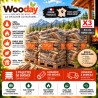 3 Palettes de Bûches de Bois (33 cm) ballot de 6000 dm3