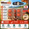 2 Palettes de Bûches de bois densifié Wooday - 192 packs de 5 bûches