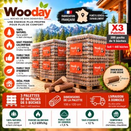 3 Palettes de Bûches de...