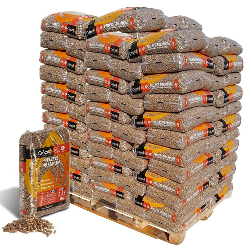 Palette de granulés de bois pellets 66 sacs de 15kg - BUTAGAZ